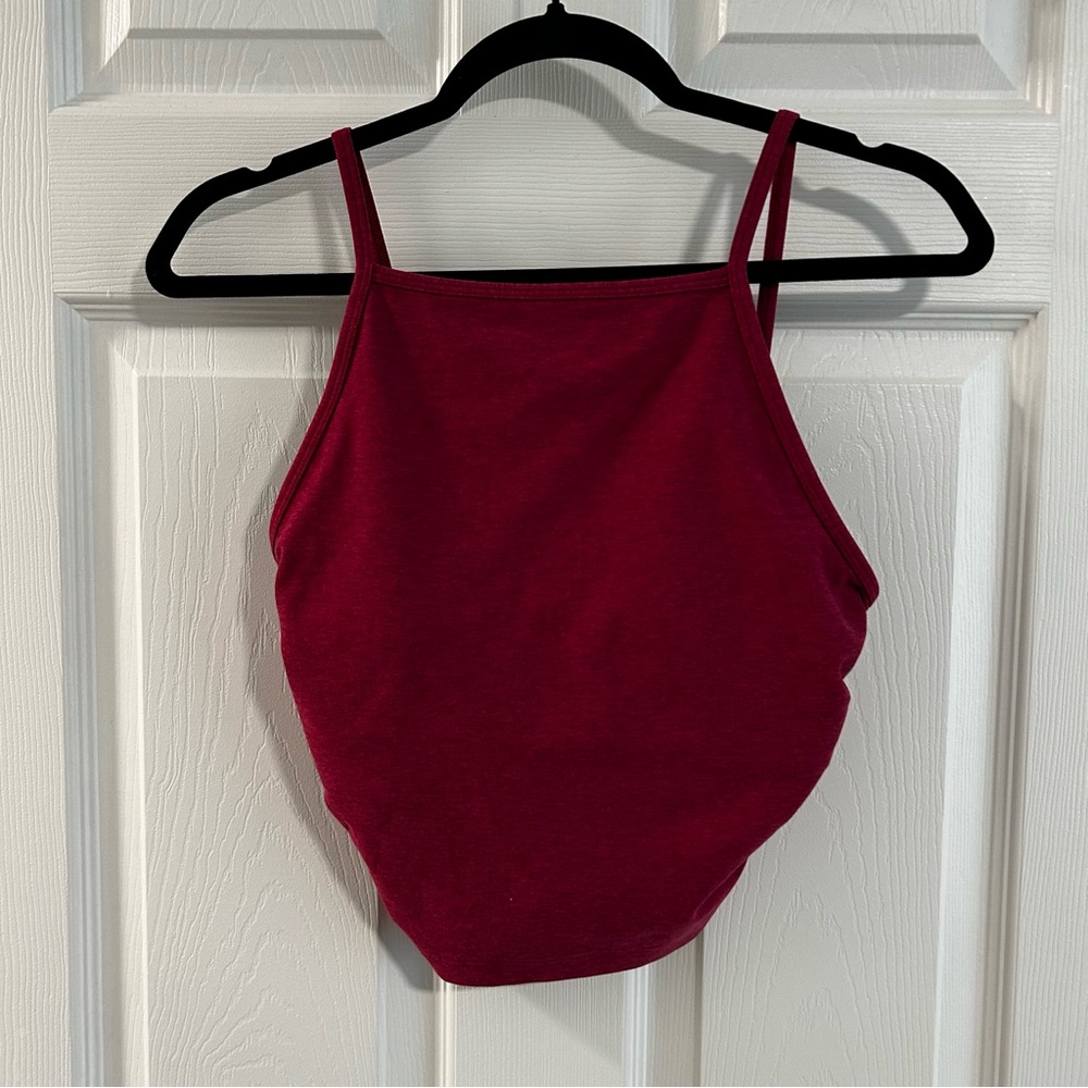 Abercrombie YPB EverydaySOFT High Neck Apron Tank Top - Red / Pink